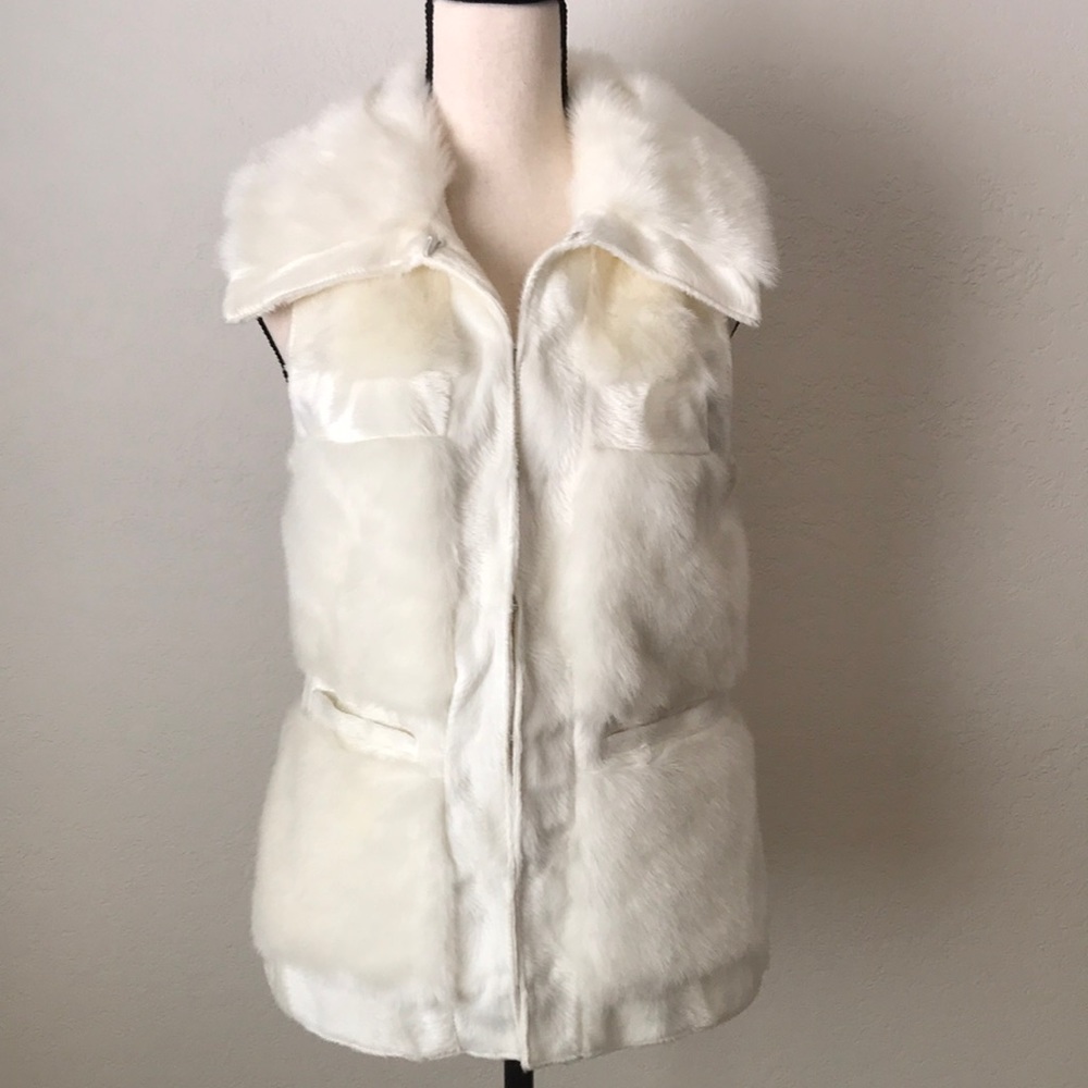 Rachel Zoe Faux Fur Vest - Ivory, XS